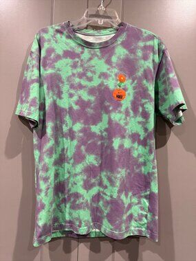 Nike Tie-Dye T-Shirt Basket Ball Planter Size MSShort Sleeve Lime & Purple (A323